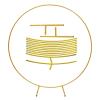 HJXGQJM WeddingArch Backdrop Stand, Metal BalloonArch Stand, Weddings BalloonArch Stand MetalArch Stand for Ceremony Anniversary,Balloon Circle Frame Kit Gold/White(Gold,180cm) view 1