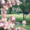 HJXGQJM WeddingArch Backdrop Stand, Metal BalloonArch Stand, Weddings BalloonArch Stand MetalArch Stand for Ceremony Anniversary,Balloon Circle Frame Kit Gold/White(Gold,180cm) view 2