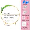 HJXGQJM WeddingArch Backdrop Stand, Metal BalloonArch Stand, Weddings BalloonArch Stand MetalArch Stand for Ceremony Anniversary,Balloon Circle Frame Kit Gold/White(Gold,180cm) view 3