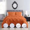 Saferay Green Pinch Duvet Cover Set Alaskan King Size 1 Duvet Cover with 2 Pillow Shams 3-Pc Comforter Cover with Zipper Closure & Corner Tie 100% Egyptian Cotton Cover (132x120 Inch, Burnt Orange) view 2