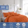 Saferay Green Pinch Duvet Cover Set Alaskan King Size 1 Duvet Cover with 2 Pillow Shams 3-Pc Comforter Cover with Zipper Closure & Corner Tie 100% Egyptian Cotton Cover (132x120 Inch, Burnt Orange) view 3