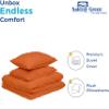 Saferay Green Pinch Duvet Cover Set Alaskan King Size 1 Duvet Cover with 2 Pillow Shams 3-Pc Comforter Cover with Zipper Closure & Corner Tie 100% Egyptian Cotton Cover (132x120 Inch, Burnt Orange) view 4