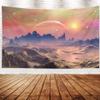CAPSCEOLL Wall Tapestry Natural Scenery Pink Dreamy Sky Sun Moon Shrouded over Mountains and Waters for Home Dcor 80 X 60 Inch view 4