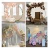 HJXGQJM WeddingArch Round Backdrop Stand Metal Balloon Archs Stand, Circle Weddings PropsArch, Party Backdrop, Decorative Artificial Flowers Large BalloonArch Garland Kit(White,100cm) view 3