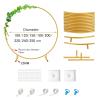 HJXGQJM WeddingArch Round Backdrop Stand Metal Balloon Archs Stand, Circle Weddings PropsArch, Party Backdrop, Decorative Artificial Flowers Large BalloonArch Garland Kit(White,100cm) view 4
