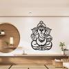 Ganesha Metal Wall Art, Lord Ganesha Metal Wall Decor, Ganapati Elephant Modern Art, Indian Gods Wall Decor, Religious Wall Art for Living Room (Silver, 30"x22"/76x56cm) view 4