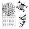 Flower of Life Metal Wall Art, Flower of Life Wall Decor, Geometrical Metal Wall Decor, Sacred Geometry Wall Art, Geometric Wall Art, Round Wall Decor, Wall Decor for Bedroom (Gold, 39 x 39 in / 100 x 100 cm) view 3