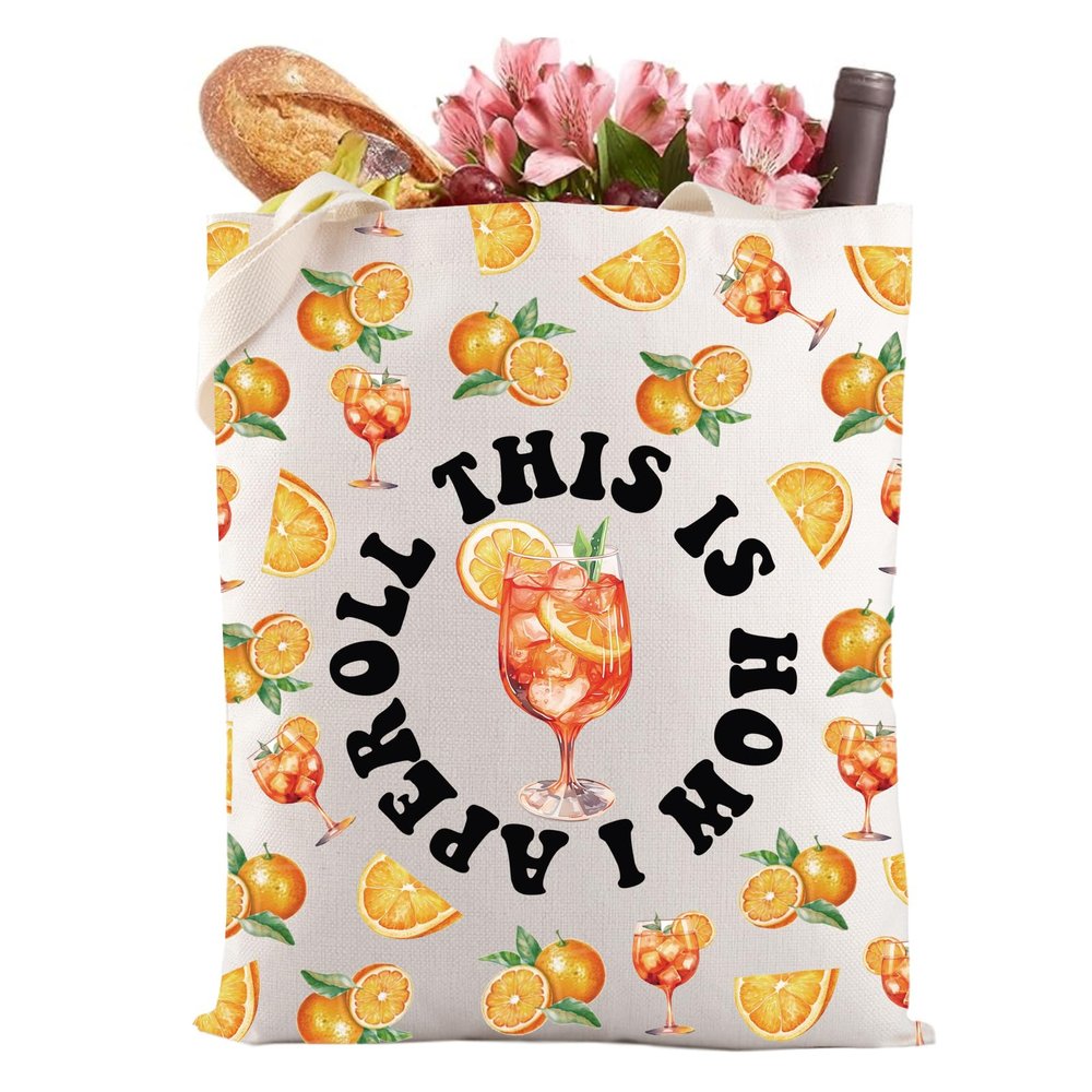 Gzrlyf Orange Cocktail Gift Bridesmaid Tote Bag Italian Bachelorette Cocktail Summer Beach Bag