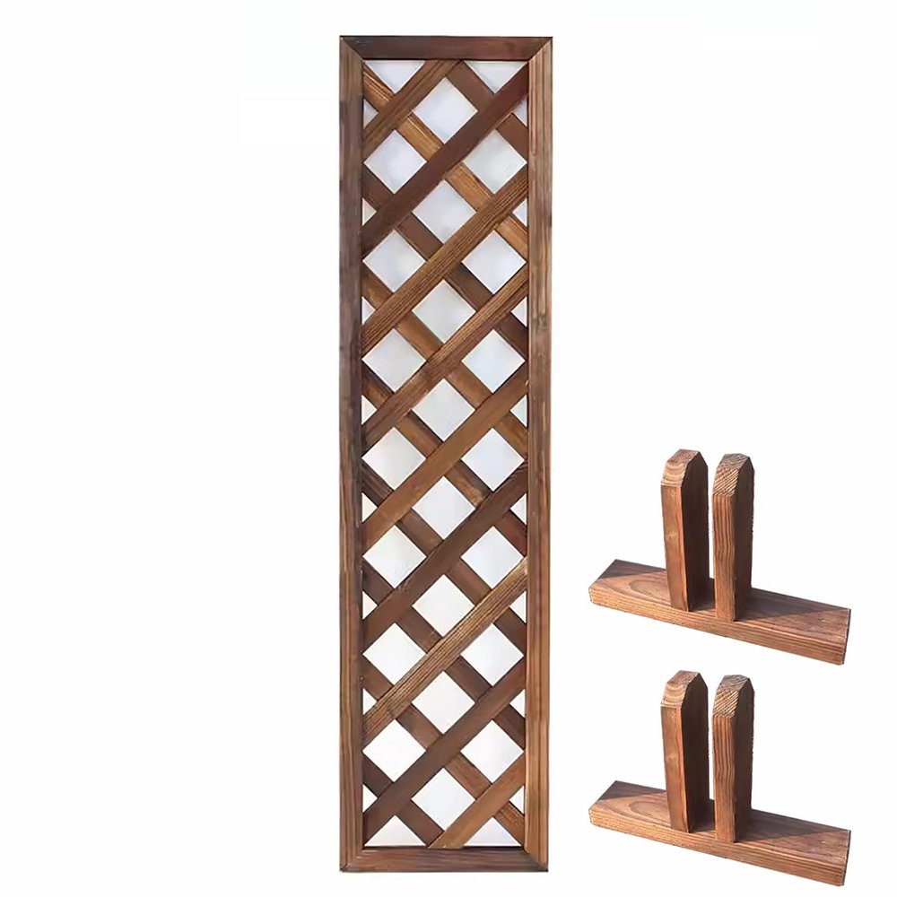 Elitix 120cm Room Wooden Divider Slats for Indoor Outdoor, can DIY Privacy Screen Fence for Patio, Pets Hallway Divider Panel with Mesh, Freestanding