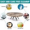 AngelSept Fitted Oval Elastic Edge Tablecloths, Brown White Wood Grain Table Cloth, for Indoor Restaurant or Outdoor Patio Party Dining, Fits for 48 x 80 Oval Table view 3