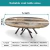 AngelSept Fitted Oval Elastic Edge Tablecloths, Brown White Wood Grain Table Cloth, for Indoor Restaurant or Outdoor Patio Party Dining, Fits for 48 x 80 Oval Table view 4