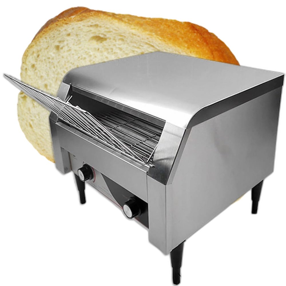 150/300/450 Slices/Hour Commercial Conveyor Toaster,Heavy Duty Electric Industrial Toasters, Stainless Steel Countertop Restaurant Equipment for Bun Bagel Bread Baked Food,150pieces/h