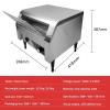 150/300/450 Slices/Hour Commercial Conveyor Toaster,Heavy Duty Electric Industrial Toasters, Stainless Steel Countertop Restaurant Equipment for Bun Bagel Bread Baked Food,150pieces/h view 2