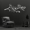 Cherry Blossom Metal Wall Decor, Metal Spring Flower Wall Hanging, Cherry Blossom Tree Wall Art, Flowers Metal Wall Art, Japanese Metal Wall Art, Wall Decor Living Room (White, 53"x21" | 135x52cm) view 1