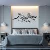 Cherry Blossom Metal Wall Decor, Metal Spring Flower Wall Hanging, Cherry Blossom Tree Wall Art, Flowers Metal Wall Art, Japanese Metal Wall Art, Wall Decor Living Room (White, 53"x21" | 135x52cm) view 2