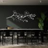 Cherry Blossom Metal Wall Decor, Metal Spring Flower Wall Hanging, Cherry Blossom Tree Wall Art, Flowers Metal Wall Art, Japanese Metal Wall Art, Wall Decor Living Room (White, 53"x21" | 135x52cm) view 3