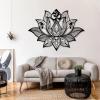 Aportif Metal Mandala Wall Decor, Metal Lotus Flower Wall Art, Lotus Artwork, Spiritual Yoga Decorations, Meditation Wall Art, Wall Decor for Bedroom (Silver, 19x14 in | 47x35 cm) view 2