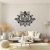 Aportif Metal Mandala Wall Decor, Metal Lotus Flower Wall Art, Lotus Artwork, Spiritual Yoga Decorations, Meditation Wall Art, Wall Decor for Bedroom (Silver, 19x14 in | 47x35 cm) view 3
