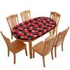 AngelSept Elastic Edge Oval Fitted Tablecloth, Christmas Snowflake Buffalo Plaid Black Red Table Cover, for Indoor Outdoor Party Dinner Patio, Fits for 36 x 60 Oval Table view 1