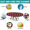 AngelSept Elastic Edge Oval Fitted Tablecloth, Christmas Snowflake Buffalo Plaid Black Red Table Cover, for Indoor Outdoor Party Dinner Patio, Fits for 36 x 60 Oval Table view 3