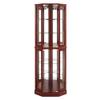 Knocbel 72" Tall Corner 6-Shelf Curio Cabinet with 2 Tempered Glass Doors and 4 Adjustable Storage Shelves, Free Standing Display Showcase Bookshelf for Living Room Bedroom Home Office (Cherry) view 2
