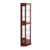 Knocbel 72" Tall Corner 6-Shelf Curio Cabinet with 2 Tempered Glass Doors and 4 Adjustable Storage Shelves, Free Standing Display Showcase Bookshelf for Living Room Bedroom Home Office (Cherry) view 3