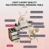 POWRZZZY Vanity Desk Set,Large Vanity Desk with 3 Color Touch Screen Dimming Mirror,Glass Top Makeup Vanity,with Large Mirror and Lights&Charging Station,for Bedroom&Dressing Room(White,60x40x76cm) view 3