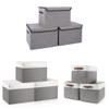 Bagnizer Large 17" 42 Quarts Stackable Storage Bins with Lids 3 Pack + Large Fabric Storage Baskets for Shelves 3 Pack view 1