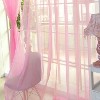 Amunpitic Semi Sheer Window Curtains, 2 Panels Sheer Curtains, Window Drapes for Kids Room, Sheer Window Curtain, Transparent Curtain for Yard, Patio, Villa, Parlor