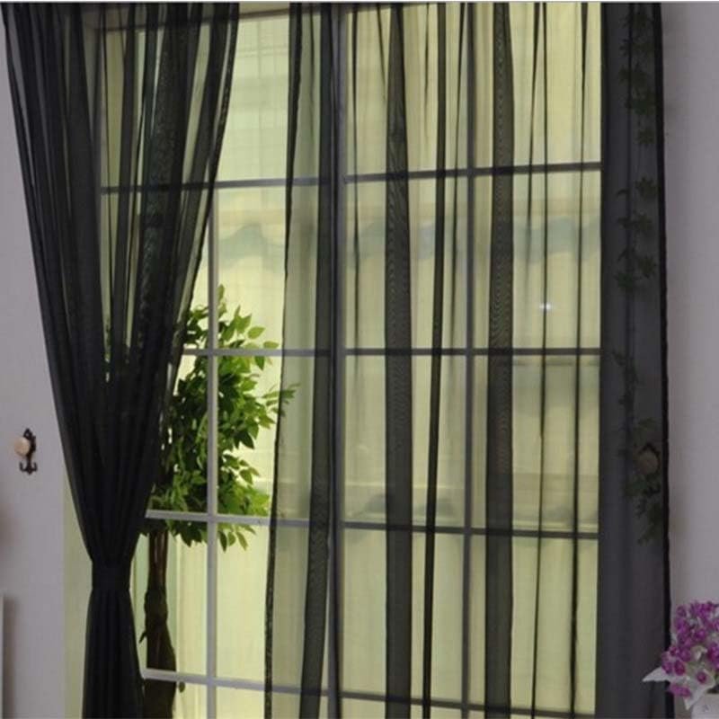 Amunpitic Semi Sheer Window Curtains, 2 Panels Sheer Curtains, Window Drapes for Kids Room, Sheer Window Curtain, Transparent Curtain for Yard, Patio, Villa, Parlor