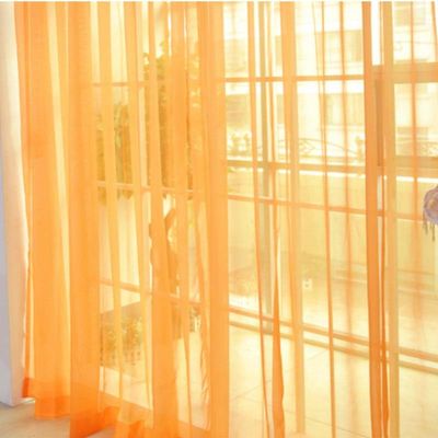 Amunpitic Semi Sheer Window Curtains, 2 Panels Sheer Curtains, Window Drapes for Kids Room, Sheer Window Curtain, Transparent Curtain for Yard, Patio, Villa, Parlor