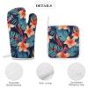 4 Pcs Oven Mitts and Pot Holders Heat Resistant Kitchen Oven Mitts with Pot Holders Hawaii Tropical Flower Microwave Gloves Non-Slip Kitchen Hot Pads Set for Baking Cooking BBQ view 4