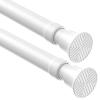 2Pack MEXAU White Tension Curtain Rods 23 to 46 Inch,Small Curtain Rods No Drilling,Short Spring Tension Rod for Windows Door Closet,Pressure Curtain Rod view 1