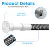 2Pack MEXAU White Tension Curtain Rods 23 to 46 Inch,Small Curtain Rods No Drilling,Short Spring Tension Rod for Windows Door Closet,Pressure Curtain Rod view 4