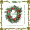 Brihasory Red Berries 6pcs Christmas Candle Rings for Pillars, Pine Needles Christmas Wreath Wedding Party New Year Dinner Candle Holders for Table Centerpieces Wall Door Window Fireplace Decor view 3
