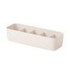 BILIKEYU Grid Storage Box Plastic Underwear Storage Box Desktop Drawer Organizer Box Can Be Stacked Stuff Organizer (Beige, One Size) view 1