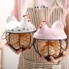 BILIKEYU Ceramic Kitchen Holder Eggs Fruit Decor Storage Container with Hen Lid Organizer Basket Tools Home Improvement Stuff Organizer (Pink, One Size) view 3
