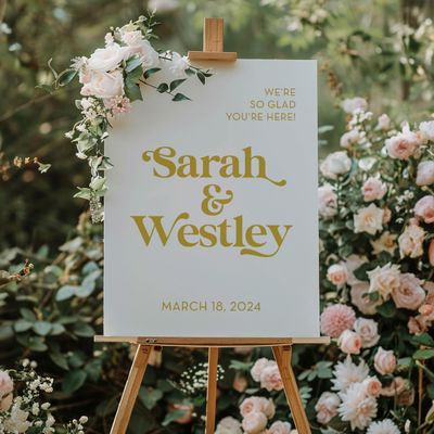 Amazing Items Personalized Wedding Welcome Sign, Customized White Acrylic Sign for Wedding, 3 Optional Sizes, 29 Design Colors - Wedding Plaque for Welcome Sign, Customizable Wedding Dcor