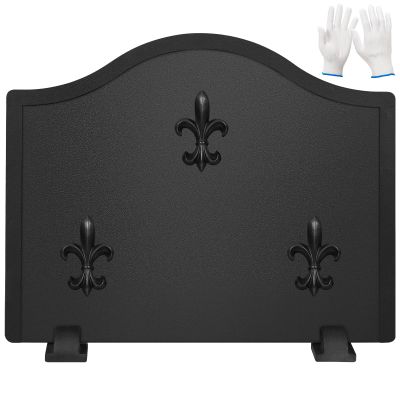 STBoo Firebacks for Fireplace 20 inch - Fireplace Back Plates with Feet | Fire Backs for Kitchen Backsplash Decorative Flower Design | Fireplace Heat Deflector Wall Protection