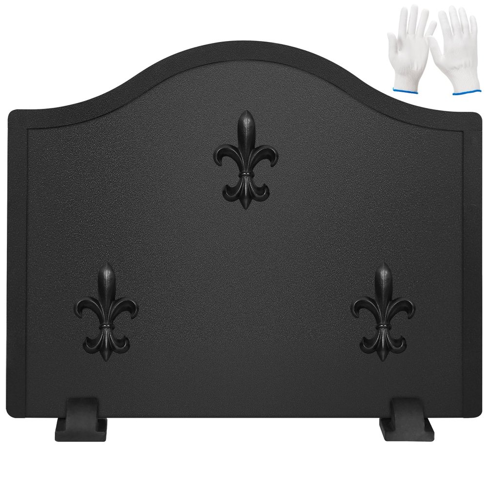 STBoo Firebacks for Fireplace 20 inch - Fireplace Back Plates with Feet | Fire Backs for Kitchen Backsplash Decorative Flower Design | Fireplace Heat Deflector Wall Protection