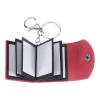 uxcell Custom Keychain with Pictures, Personalized Leather Mini Photo Album Keychain with 10 Pictures DIY Small Memory Keyring Book for Family, Dark Red view 1