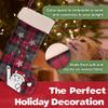BambooMN 18" Classic Hand Embroidered Sequined Cute Animal Christmas Stocking - 23 Gift Dog - 1 Unit view 3