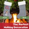 BambooMN 18" Classic Hand Embroidered Sequined Cute Animal Christmas Stocking - 23 Gift Dog - 1 Unit view 4