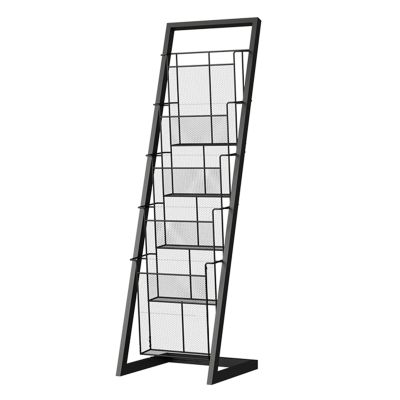 Metal Magazine Rack with Wide Base - 4/5 Levels, Floor Standing Magazine Holder Baskets for Books, Newspapers, Tablets in Home or Office