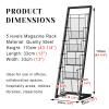 Metal Magazine Rack with Wide Base - 4/5 Levels, Floor Standing Magazine Holder Baskets for Books, Newspapers, Tablets in Home or Office view 4