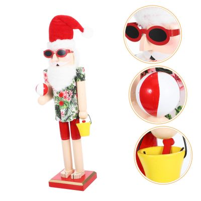 Cabilock Hawaiian Themed Nutcracker Christmas Decor for Home Tabletop Ornament for Holiday Cheer for Friends and Nutcracker Collectors
