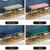HomeLoft Basics Velvet Fabric Shoe Bench with Storage Shelf and Seating Entryway Bench Upholstered Bench Metal Frame for Indoor Hallway Load 660 lb, 100X35X50cm, Blue view 4