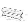 Entryway Bench with Upholstered Cushion Velvet Fabric Shoe Bench 2 Tier Shoe Rack Bench Metal Frame Hallway Long Bench for Living Room view 2