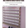 HomeLoft Basics Earring Holder Keyring Shelf - Wall Mounted Hanging Jewelry Organizer with Hooks for Necklace, Earring, Ring, Bracelet, Sunglasses, Socks - Metal Closet Rod Retail Shelves Storage Stand, Gold view 3
