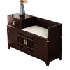 Foot Stools ottoman Shoe Bench Home Solid Wood Shoe Changing Stool Shoe Cabinet Chinese Style Shoe Changing Stool Household Long Shoe Changing Stool With Storage Cabinet Shoe Changing Stool(80*37*45cm view 1